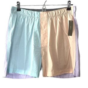 NWT J.Crew Men's Boxers 100% Cotton Fly Front Elastic Waistband Size Medium